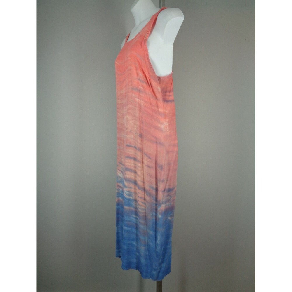 Sam Lavi Sunset Soiree Frayed Tank Maxi Dress Size Medium Cover Up Ombré - Picture 6 of 12